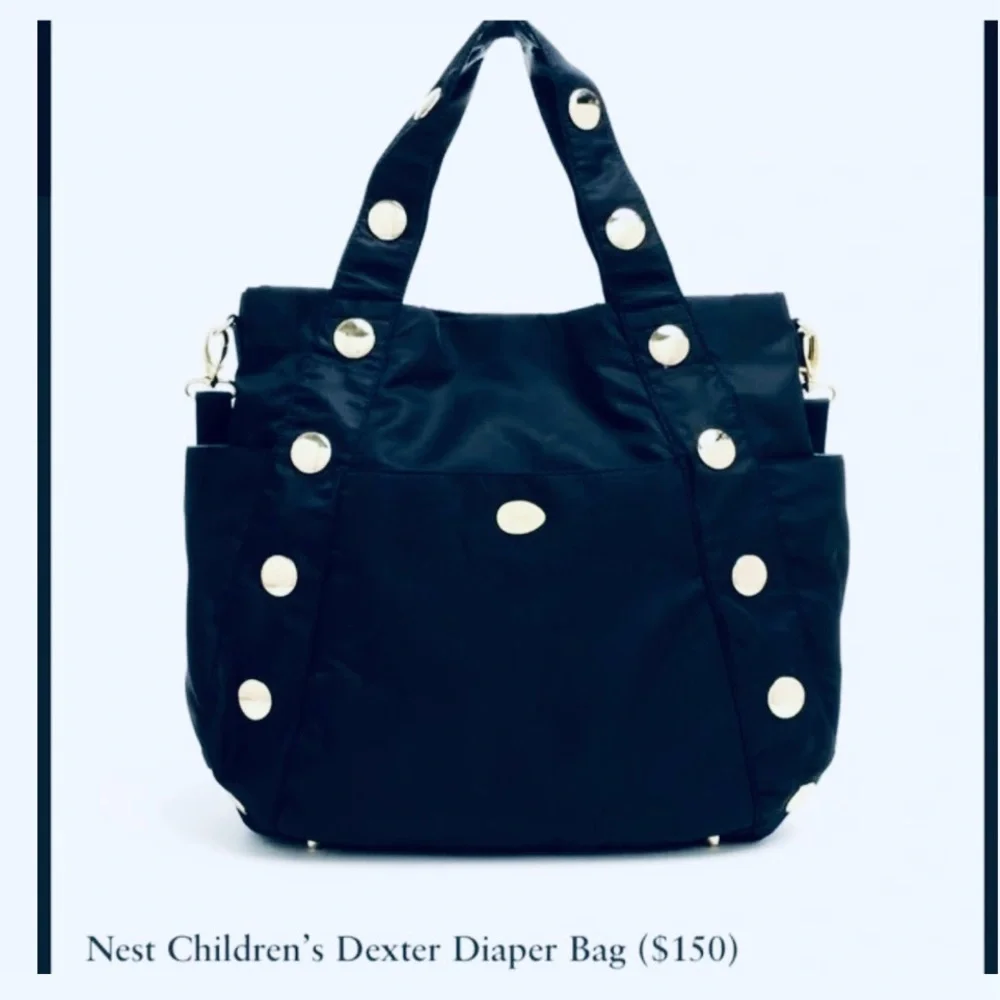 NEST Diaper Bag Dexter Navy Blue and Gold with Changing Pad